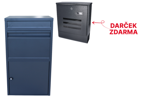 Box na balíky (410x385x720mm) s přepadovou lištou na ochranu balíků, tloušťka 0.8mm) velikost balíku: 320x300x180mm, barva: RAL 7016 (antracit)